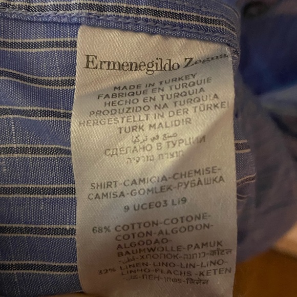 Ermenegildo Zegna mens button down long sleeve shirt - Picture 4 of 5
